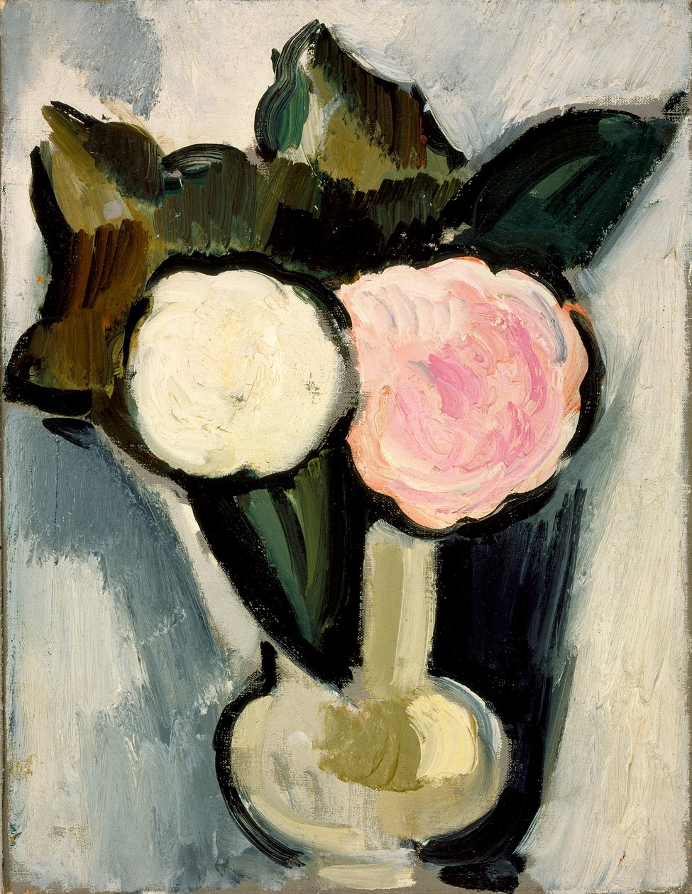 Flores cor-de-rosa e brancas em um vaso, c.1929 de Marsden Hartley