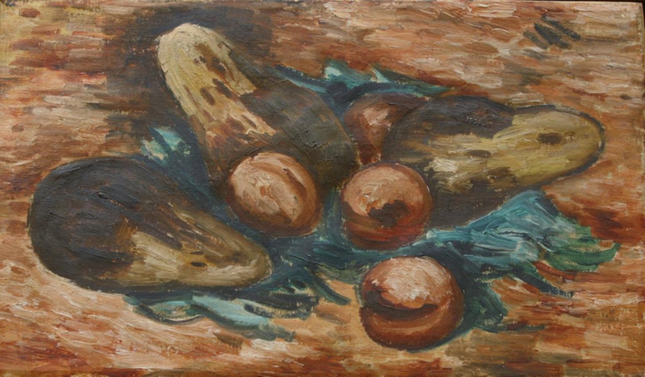Berinjelas e romãs de Marsden Hartley