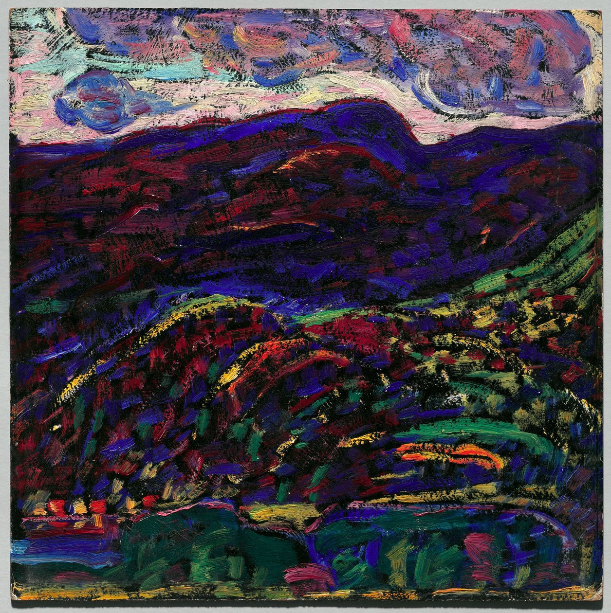 Kezar Lake, Autumn Evening, c.1910 (óleo sobre cartão) de Marsden Hartley