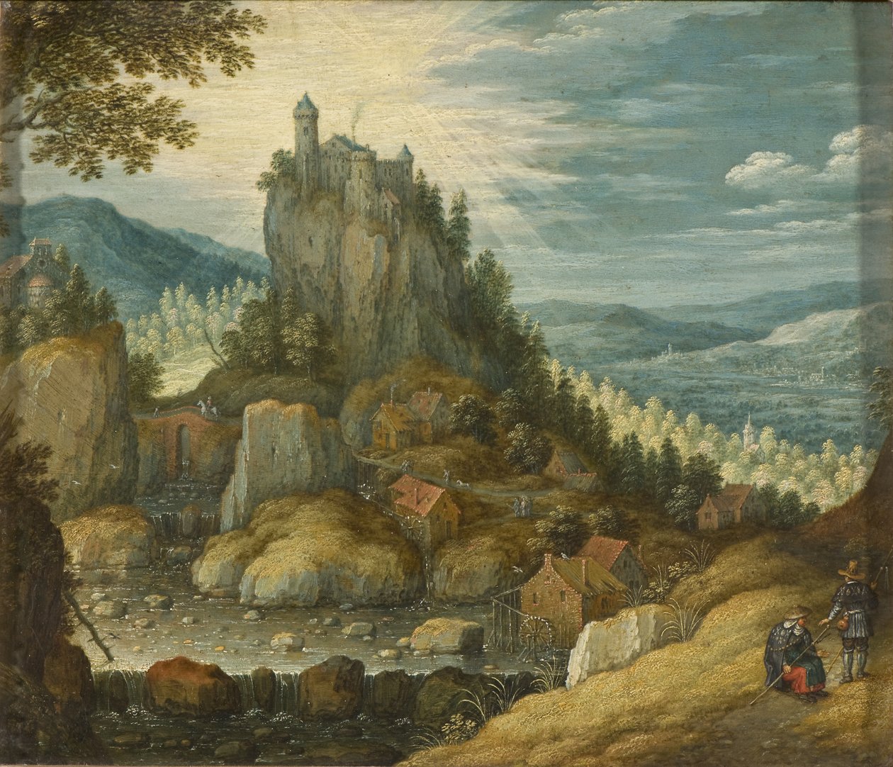 Paisagem montanhosa com um castelo, c.1616 de Marten Ryckaert