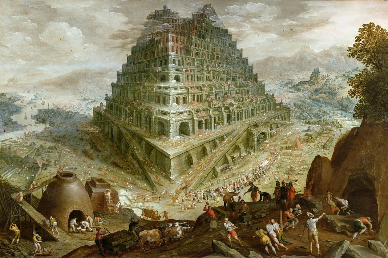 O edifício da torre de Babel de Marten Valckenborch  the van Elder