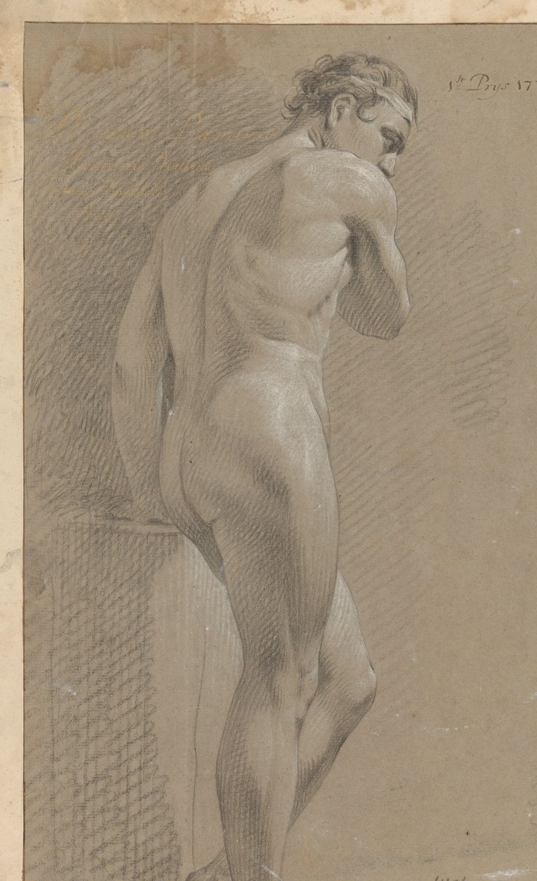 Nu masculino em pé, visto por trás (1º prémio 1770) de Marten Houtman