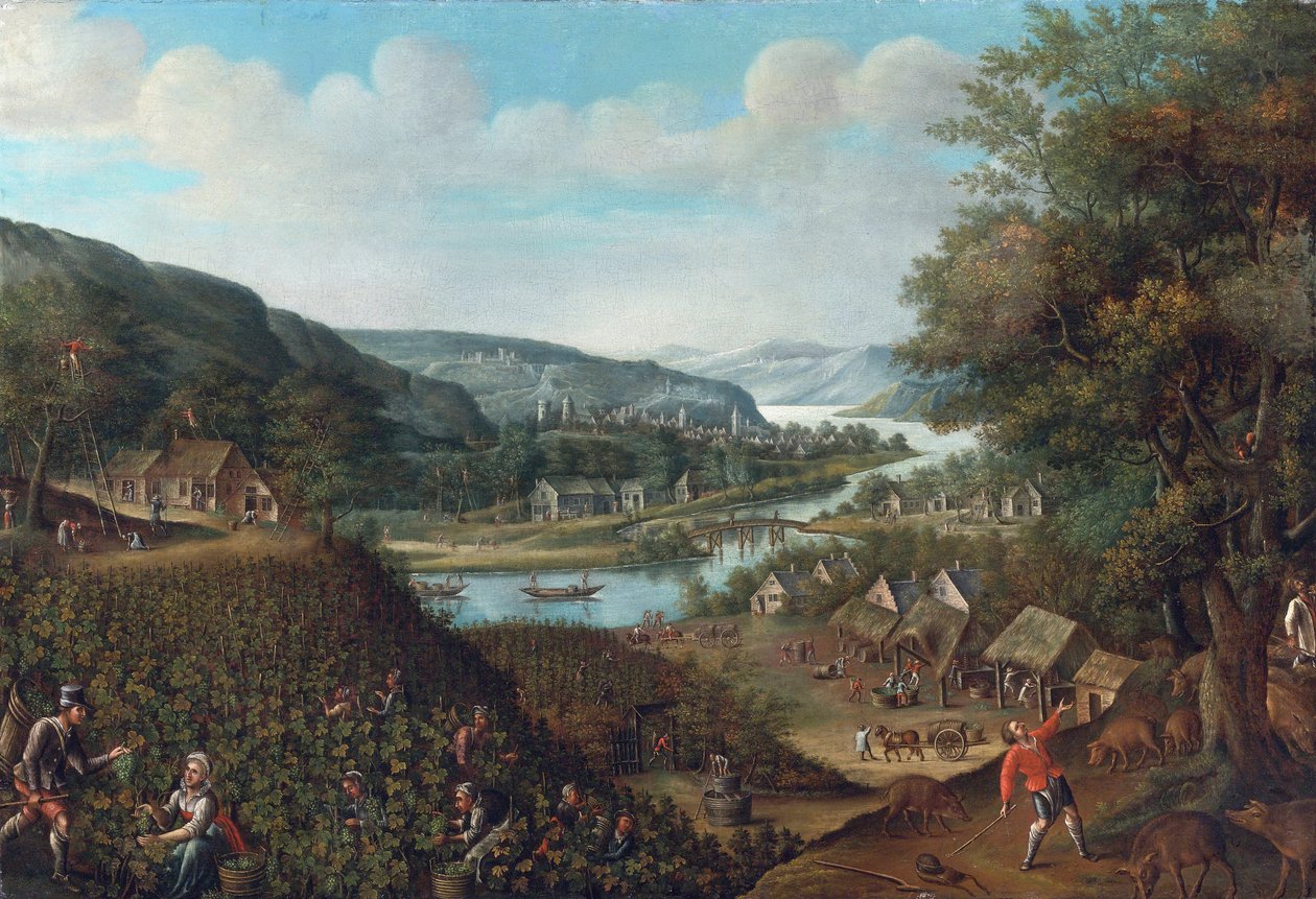 Outono par Valckenborch, Marten van (1535-1612). Óleo sobre tela, tamanho : 88,3x129,5, , Coleção privada de Marten van Valckenborch