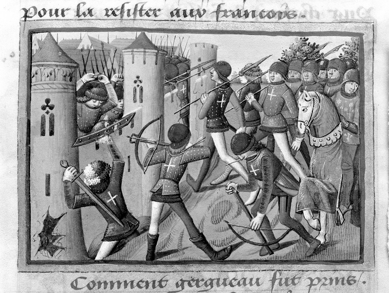 Pe. 5054 a 588 o Cerco de Jargeau, outubro de 1428, "As Vigílias de Carlos VII", 1484 de Martial de Paris