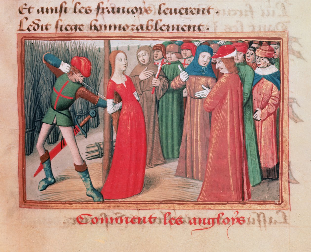 Pe. 5054 f.71 Joana d&39;Arc na fogueira, de &39;Les Vigiles de Charles VII&39; de Martial d&39;Auvergne, 1484 de Martial de Paris