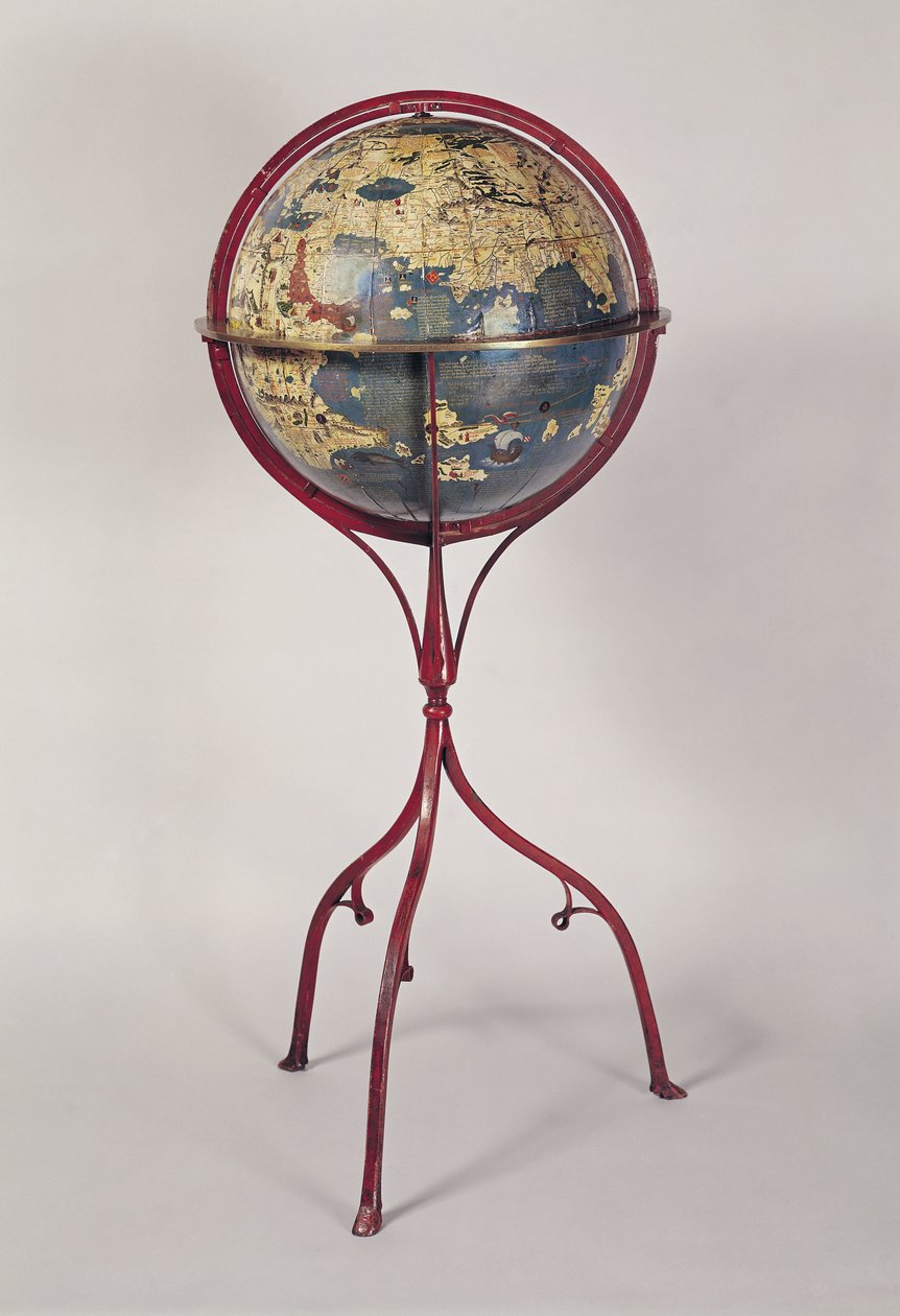 Globo Terrestre, mostrando o Oceano Índico, feito em Nuremberg, 1492 (ver também 158163, 158167) de Martin Behaim