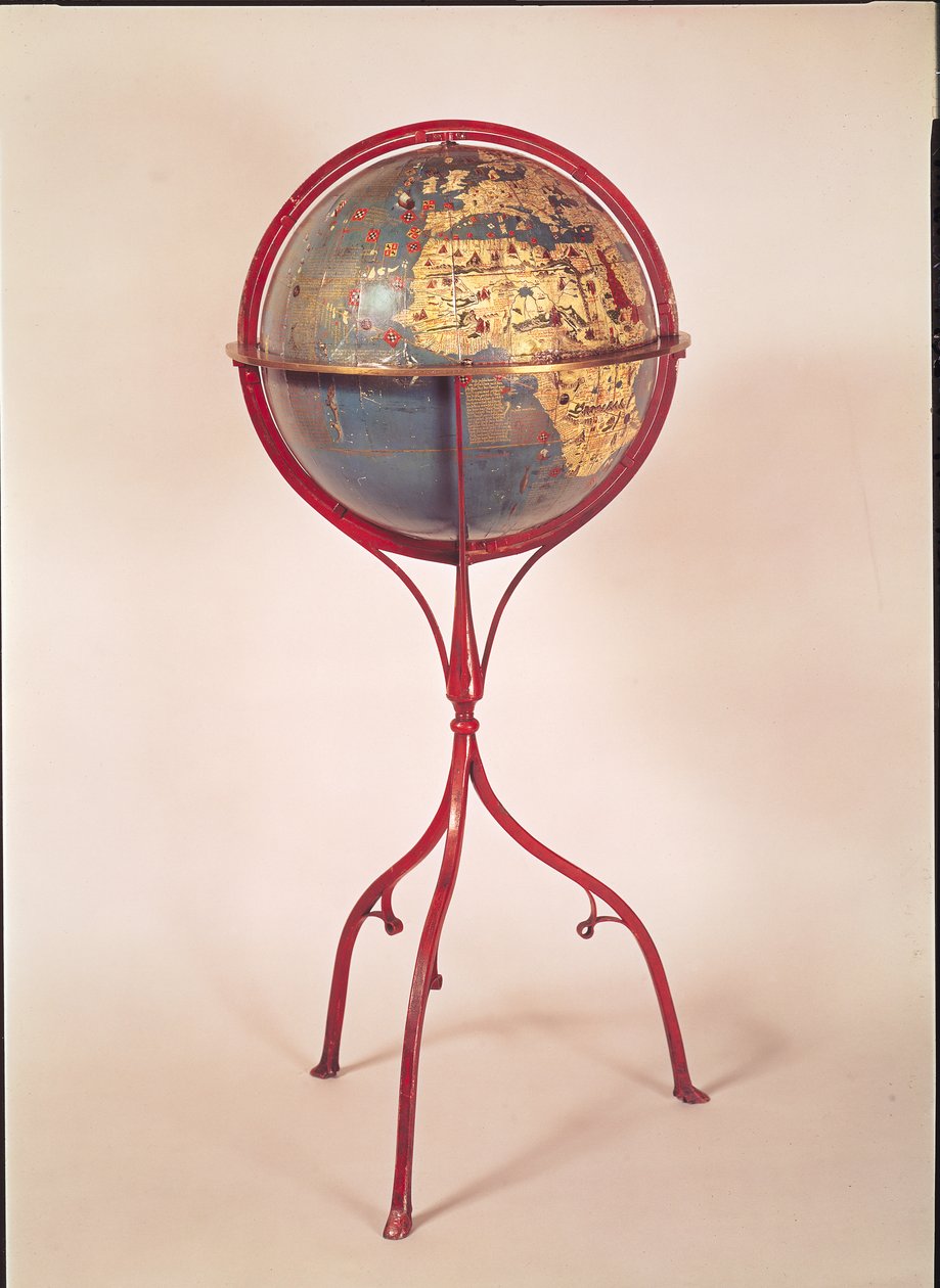 Globo Terrestre, mostrando o Oceano Índico, feito em Nuremberg, 1492 (ver também 158163 e 158166) de Martin Behaim