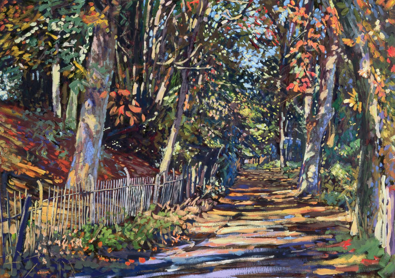 Autumn Light, 2000 (guache a bordo) de Martin Decent