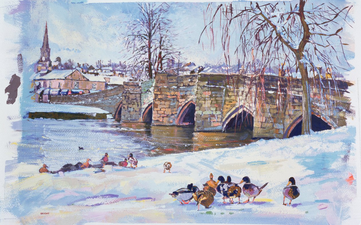 Bakewell Bridge, 1998 (guache) de Martin Decent