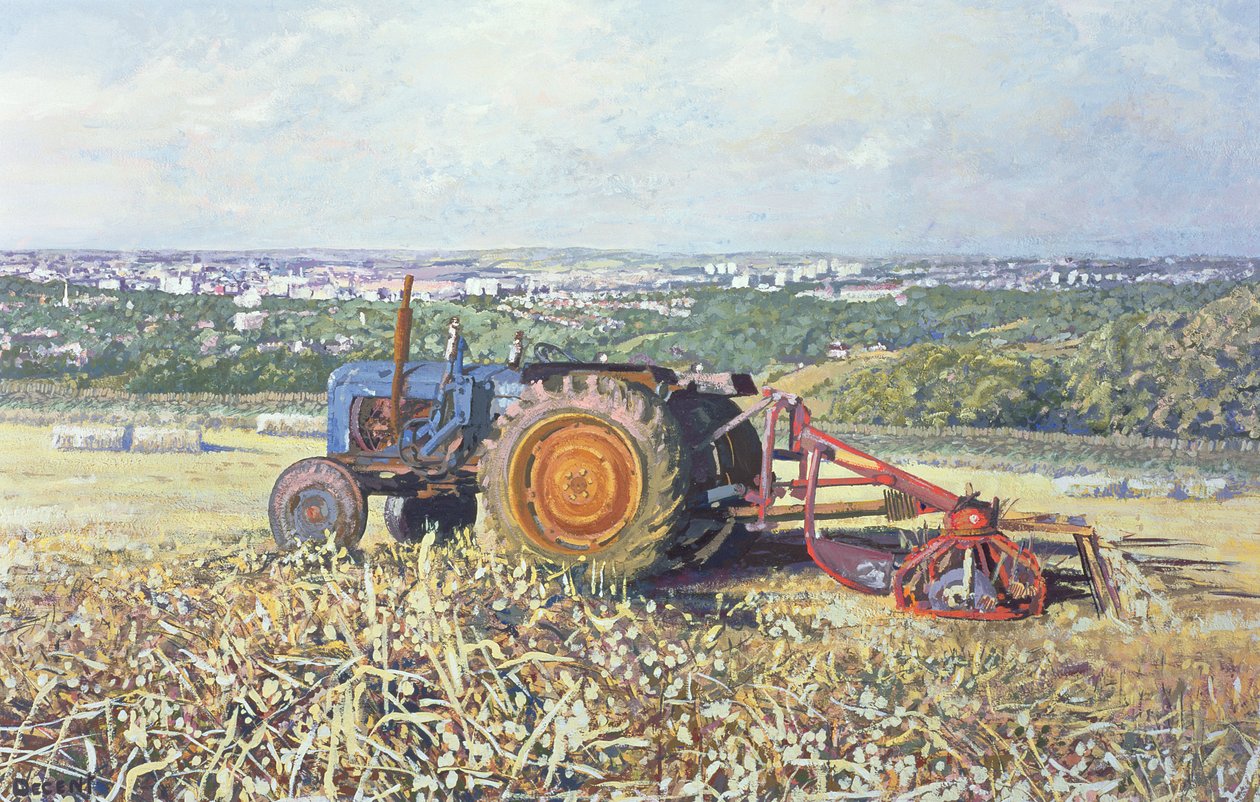 Tractor de Colheita, 1995 (guache) de Martin Decent