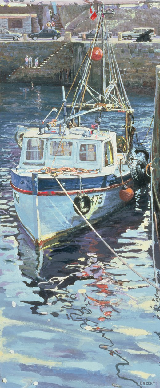 O barco de brinquedo, 1996 (guache) de Martin Decent