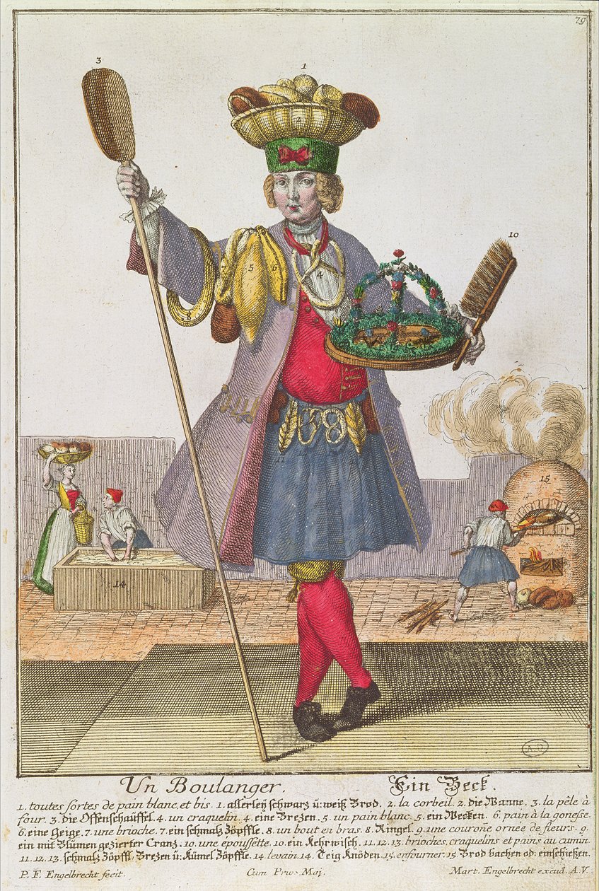 Um padeiro, c.1735 de Martin Engelbrecht