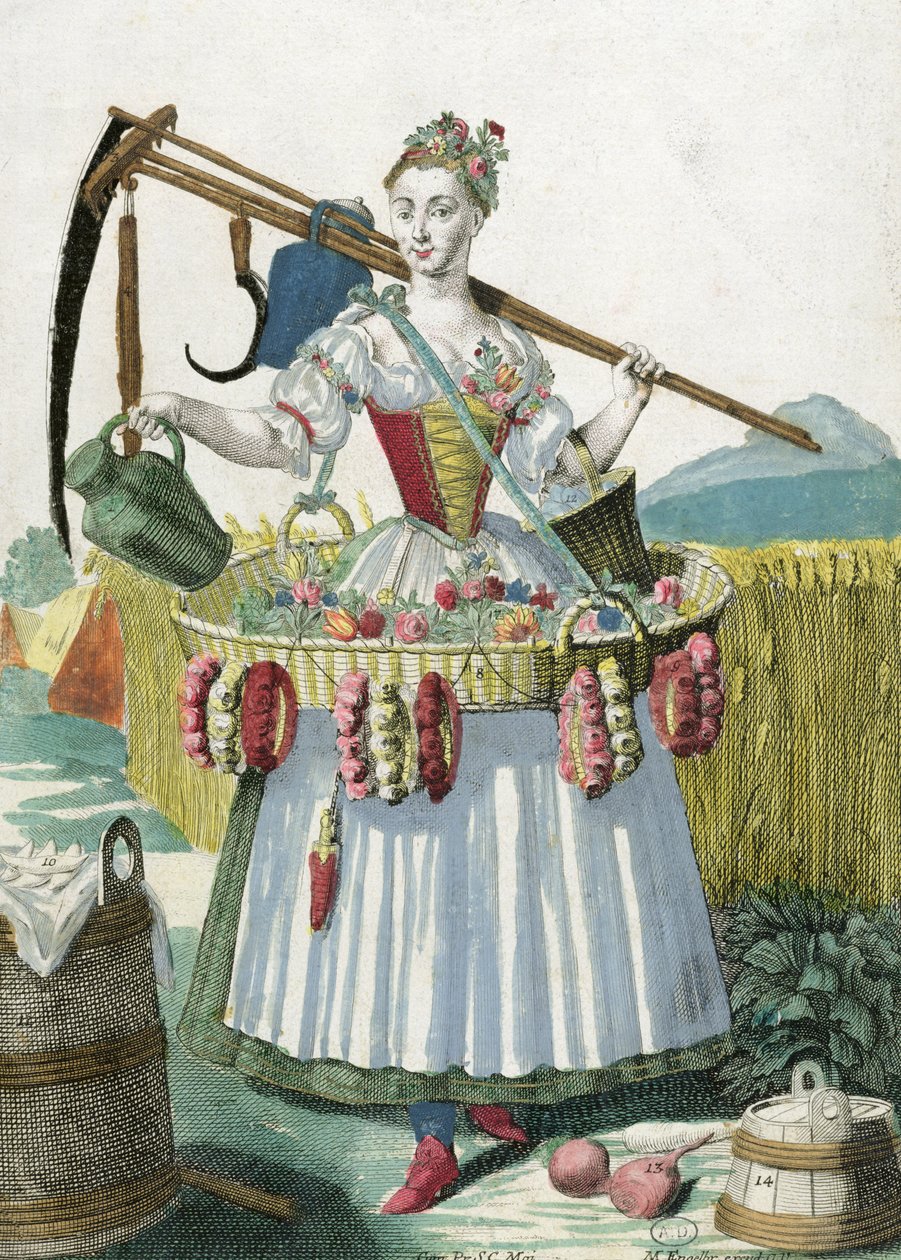 Uma camponesa, c.1735 de Martin Engelbrecht