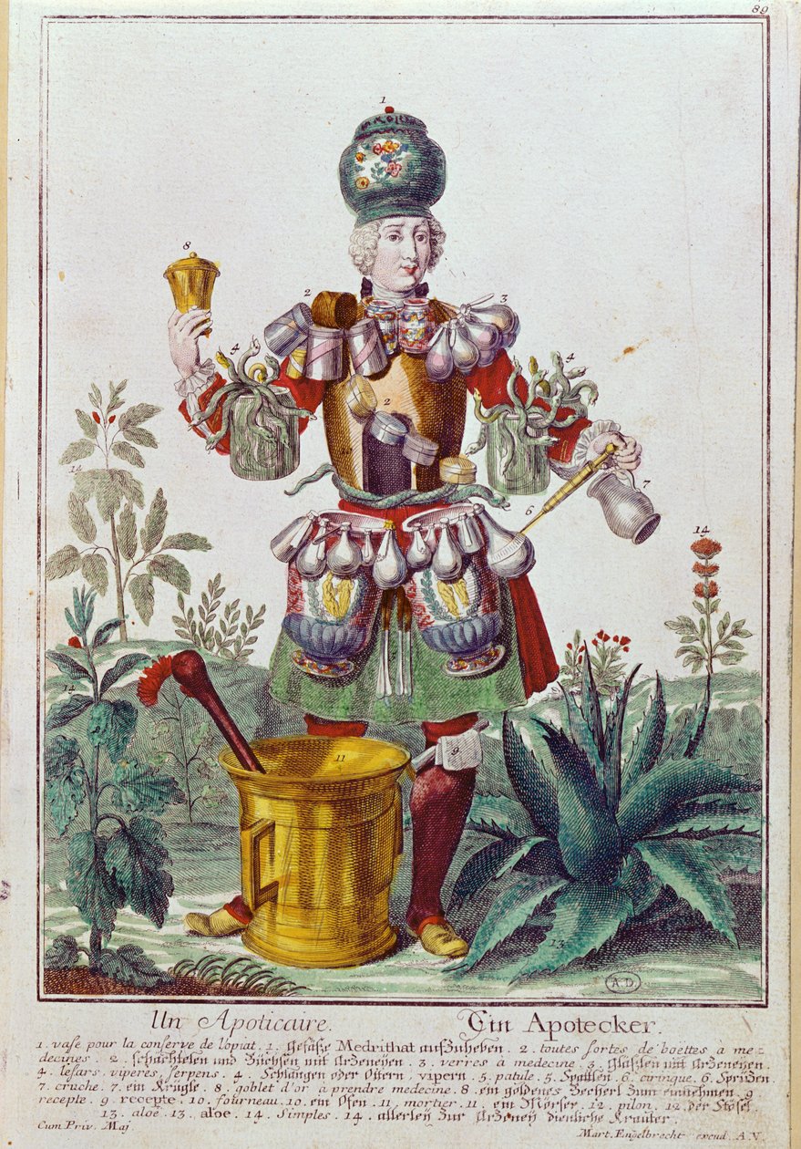 O Apothecary, c.1735 de Martin Engelbrecht