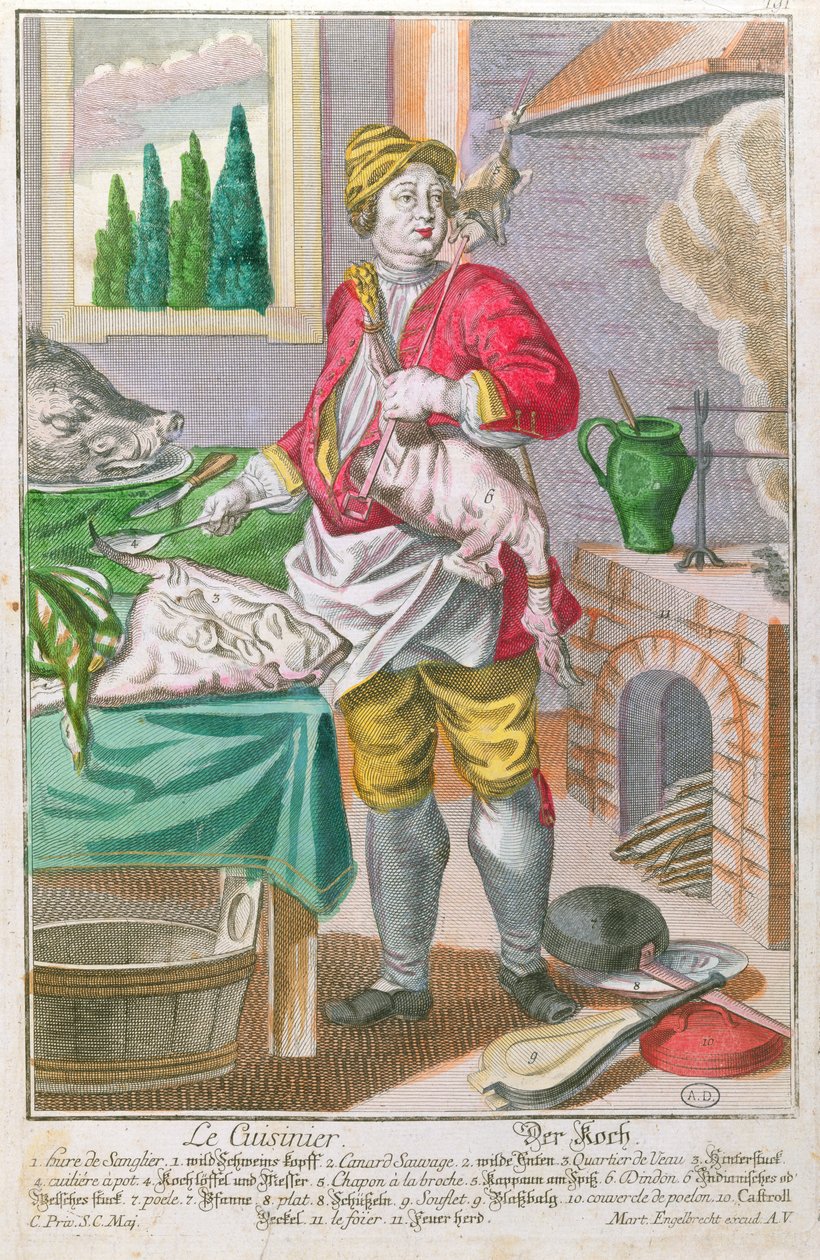 O cozinheiro, c.1735 de Martin Engelbrecht