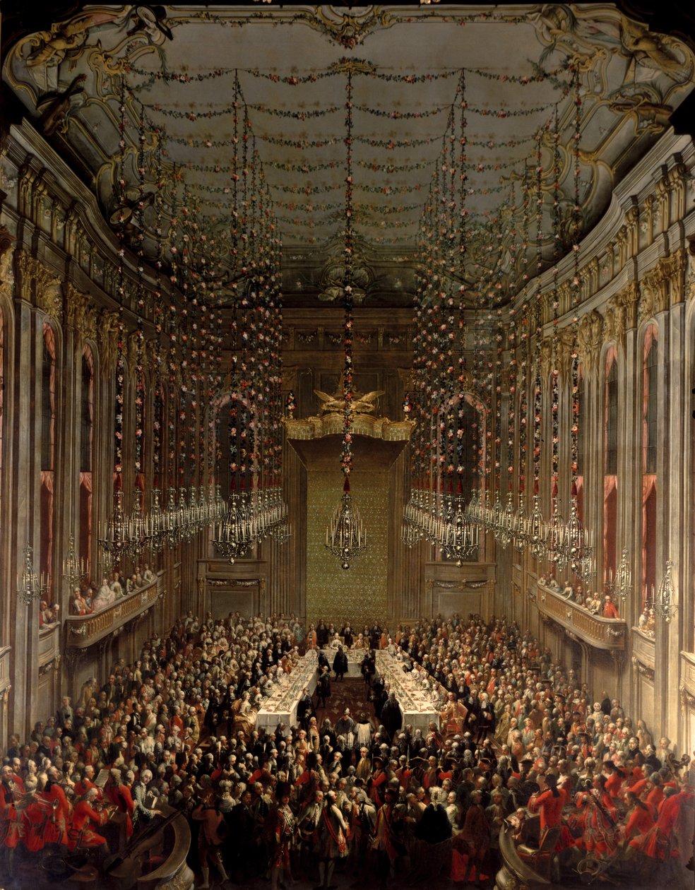 Banquete na Redoutensaal, Viena, 1760 de Martin II Mytens or Meytens