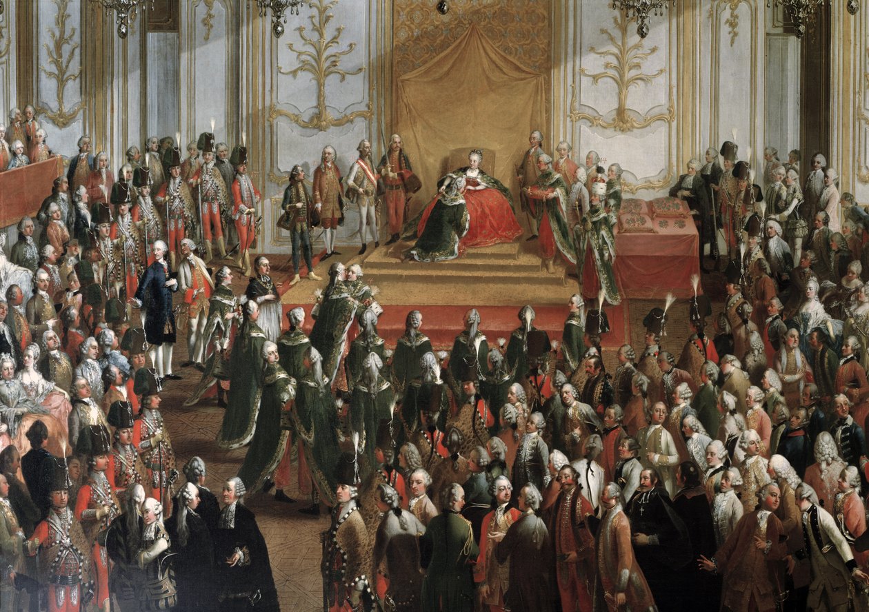 Maria Teresa na Investidura da Ordem de Santo Estevão, 1764 (detalhe de 67407) de Martin II Mytens or Meytens