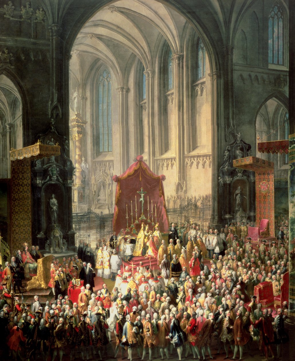 A Coroação de José II (1741-1790) como Imperador da Alemanha na Catedral de Frankfurt, 1764 (para detalhes ver 67403) de Martin II Mytens or Meytens