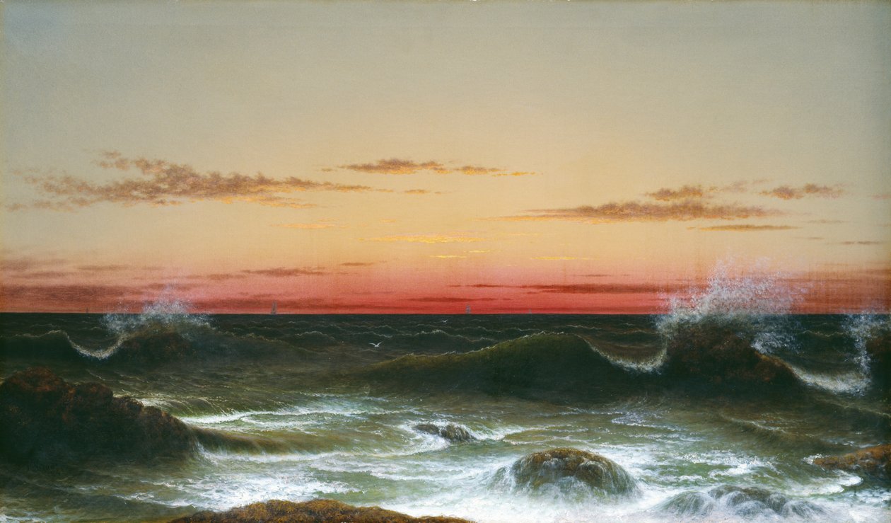 Seascape: pôr do sol, 1861 de Martin Johnson Heade