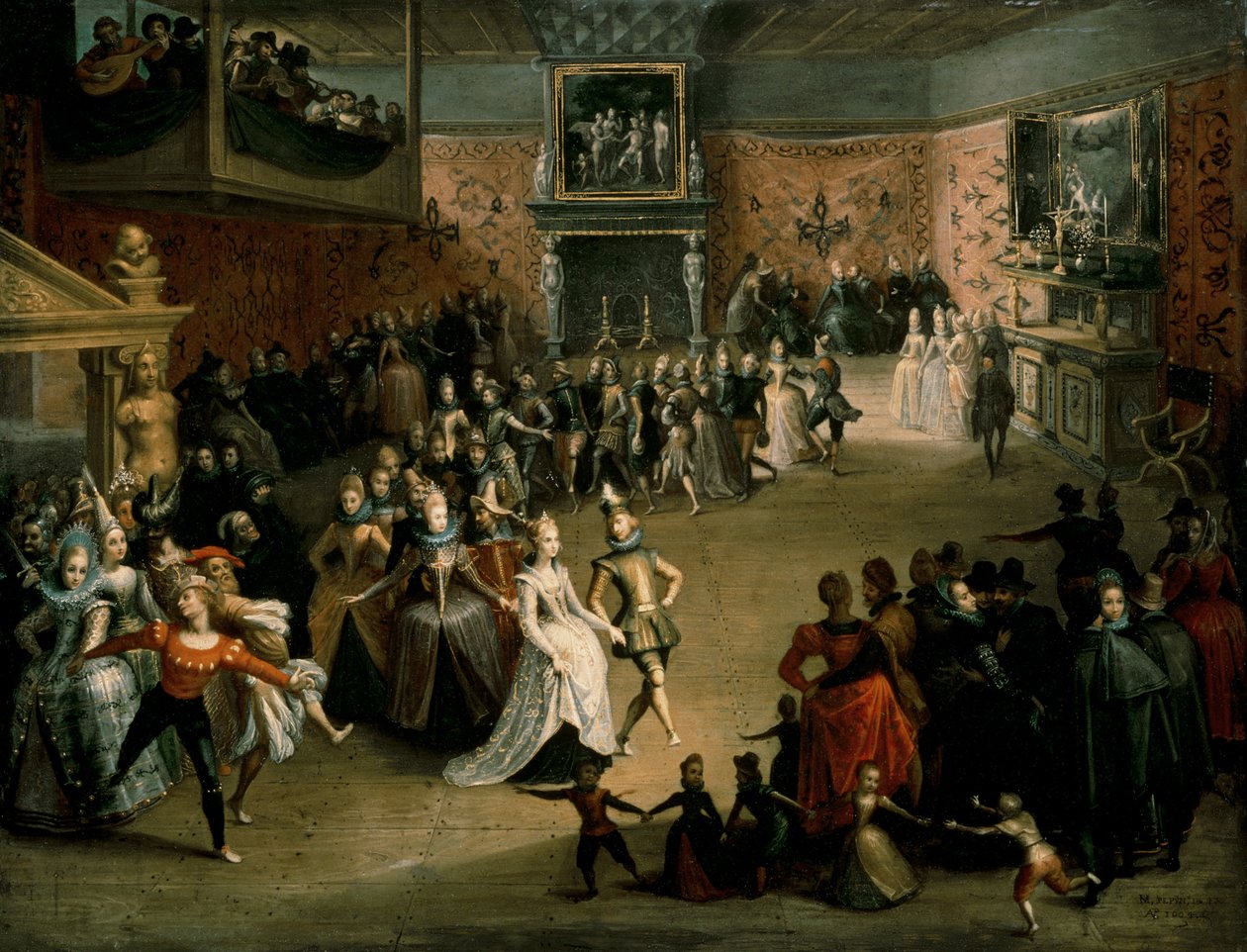 O baile da corte, 1604 de Martin Pepyn or Pepin