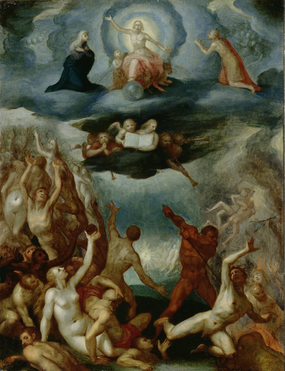 O último julgamento (óleo na placa de cobre) de Martin Pepyn or Pepin