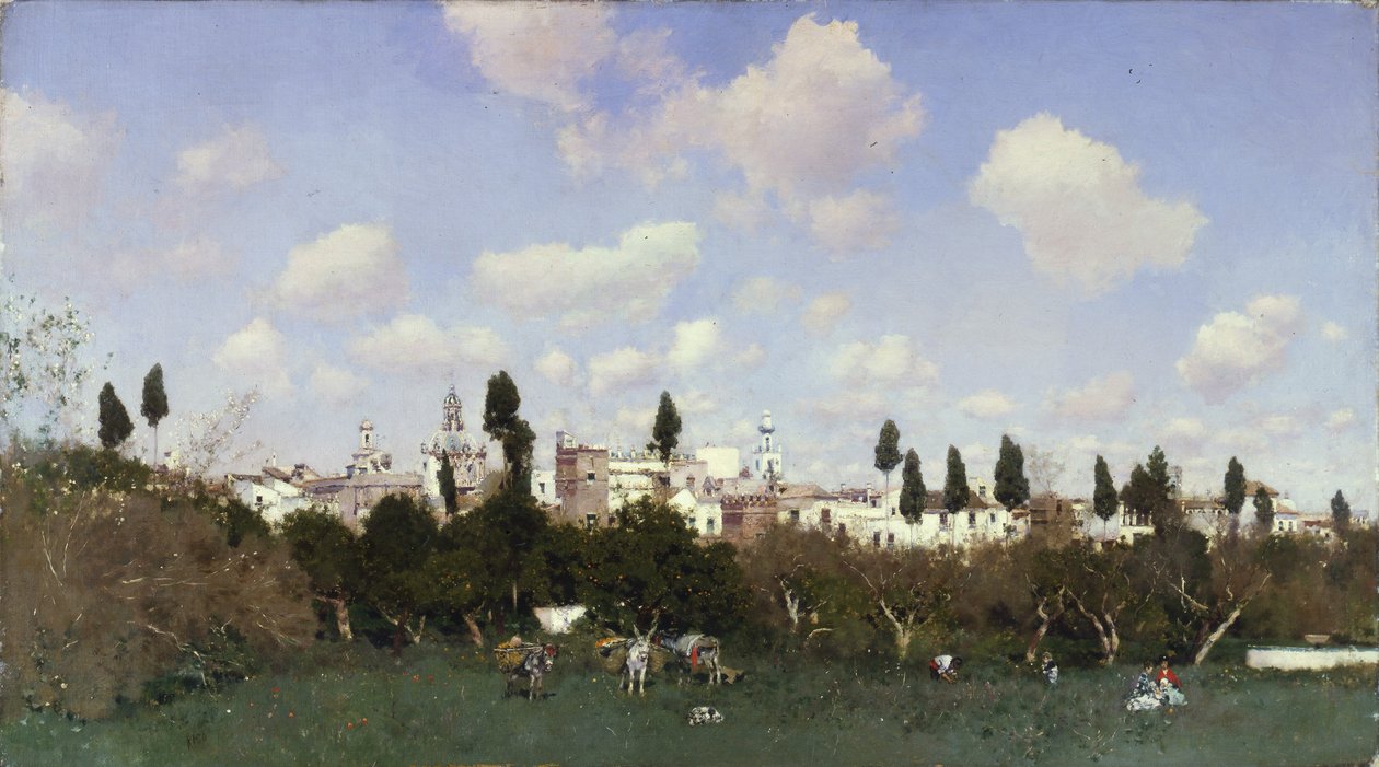 Recolhendo laranjas de Martín Rico y Ortega