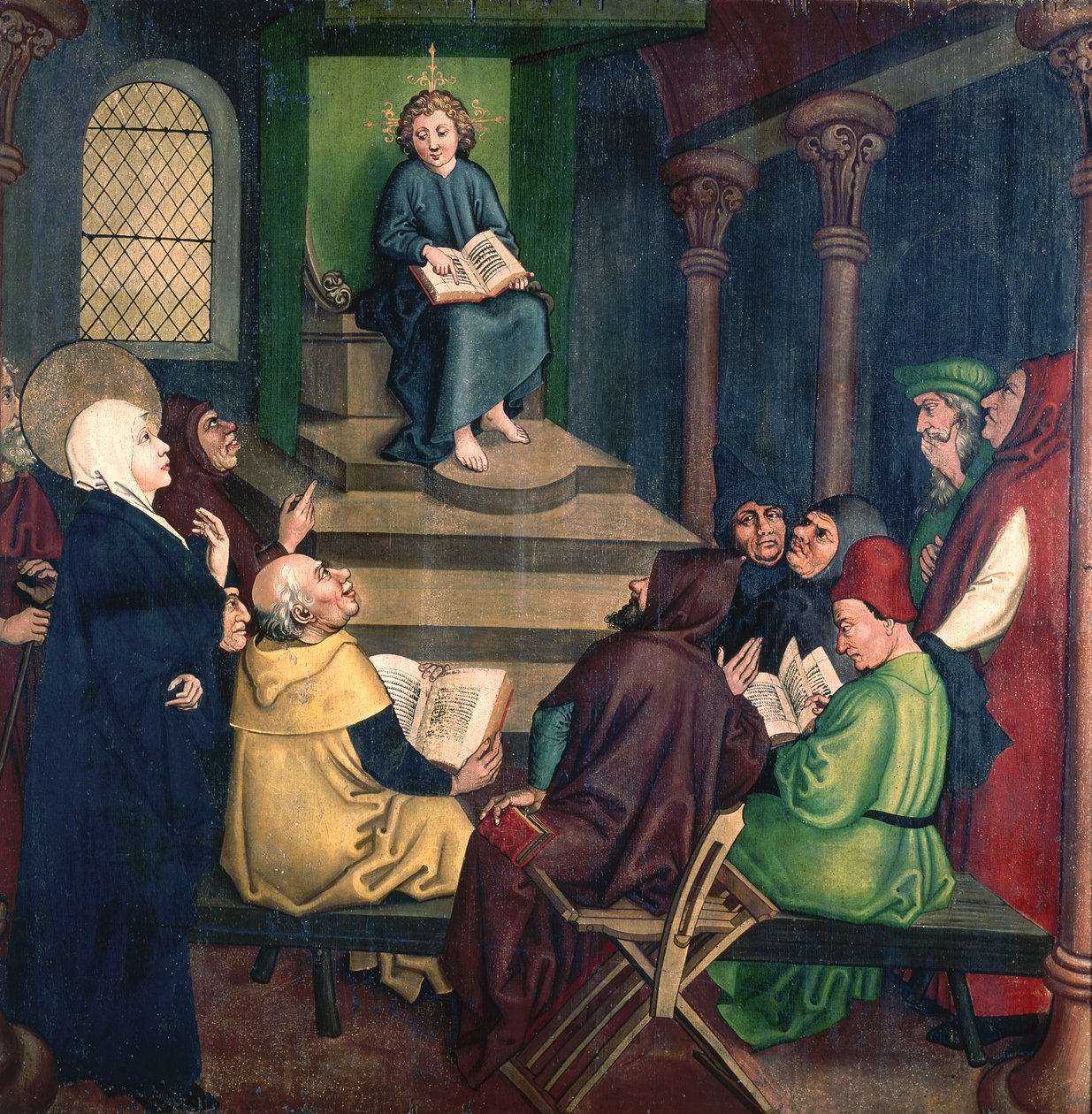 Jesus com os doutores, do retábulo dos dominicanos, c.1470-80 de Martin Schongauer