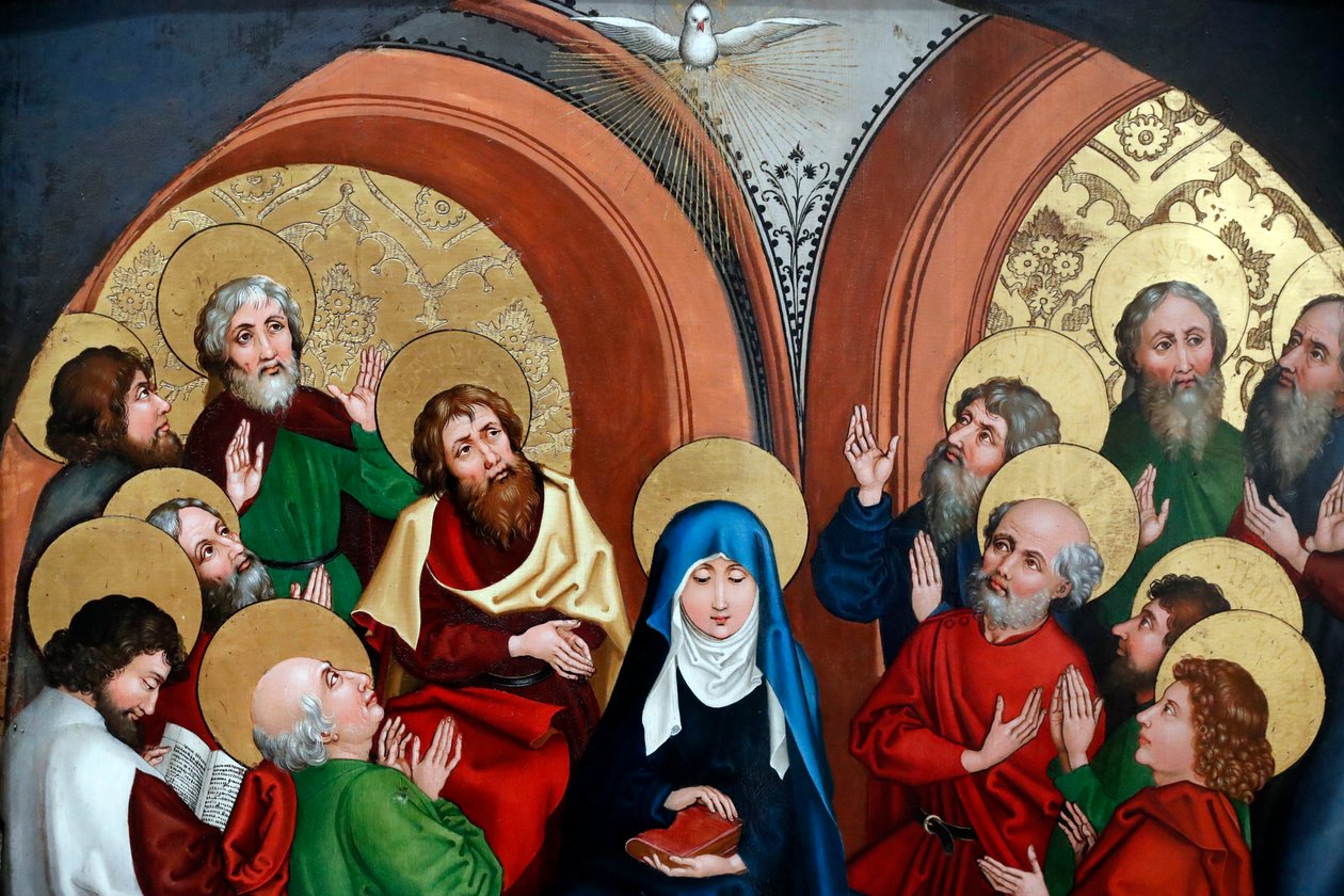 A Assunção de Maria (óleo sobre painel de madeira) de Martin Schongauer