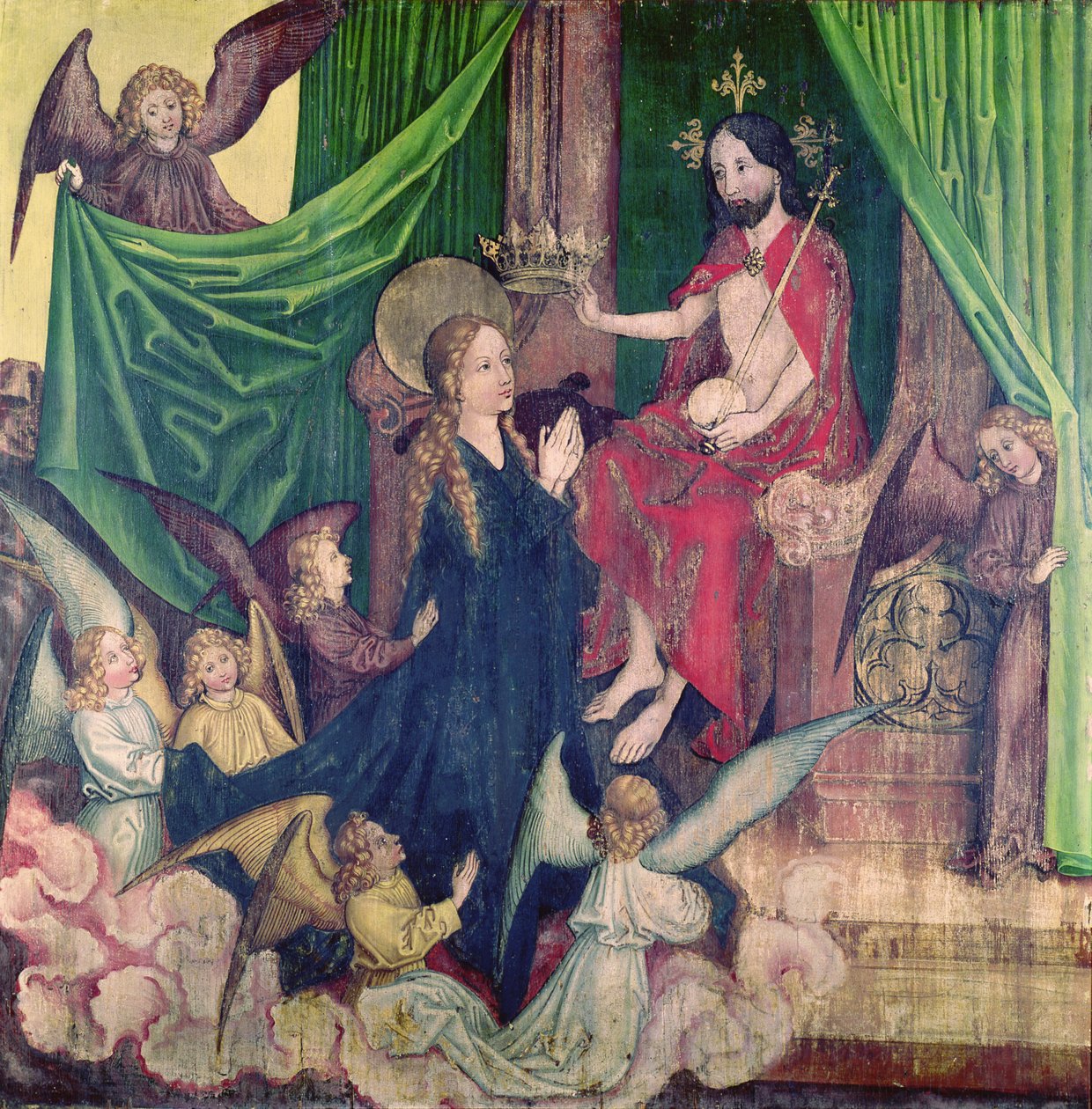 A Coroação da Virgem, do Retábulo dos Dominicanos, c.1470-80 de Martin Schongauer
