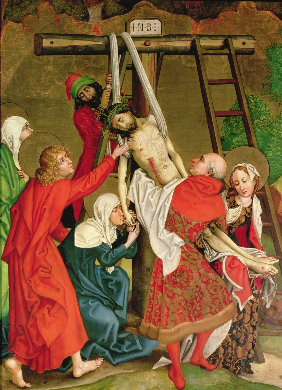 A Deposição, do Retábulo dos Dominicanos, c.1470-80 de Martin Schongauer