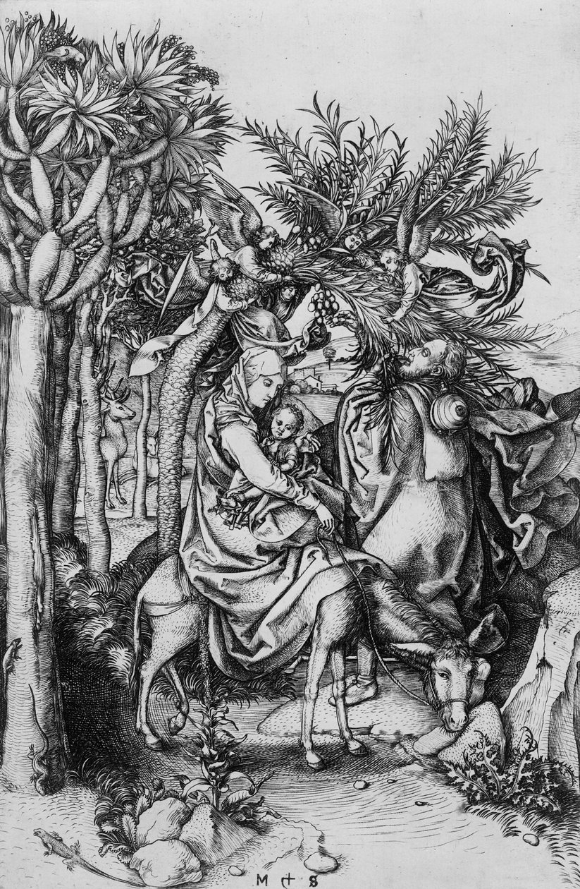 A fuga para o Egito de Martin Schongauer