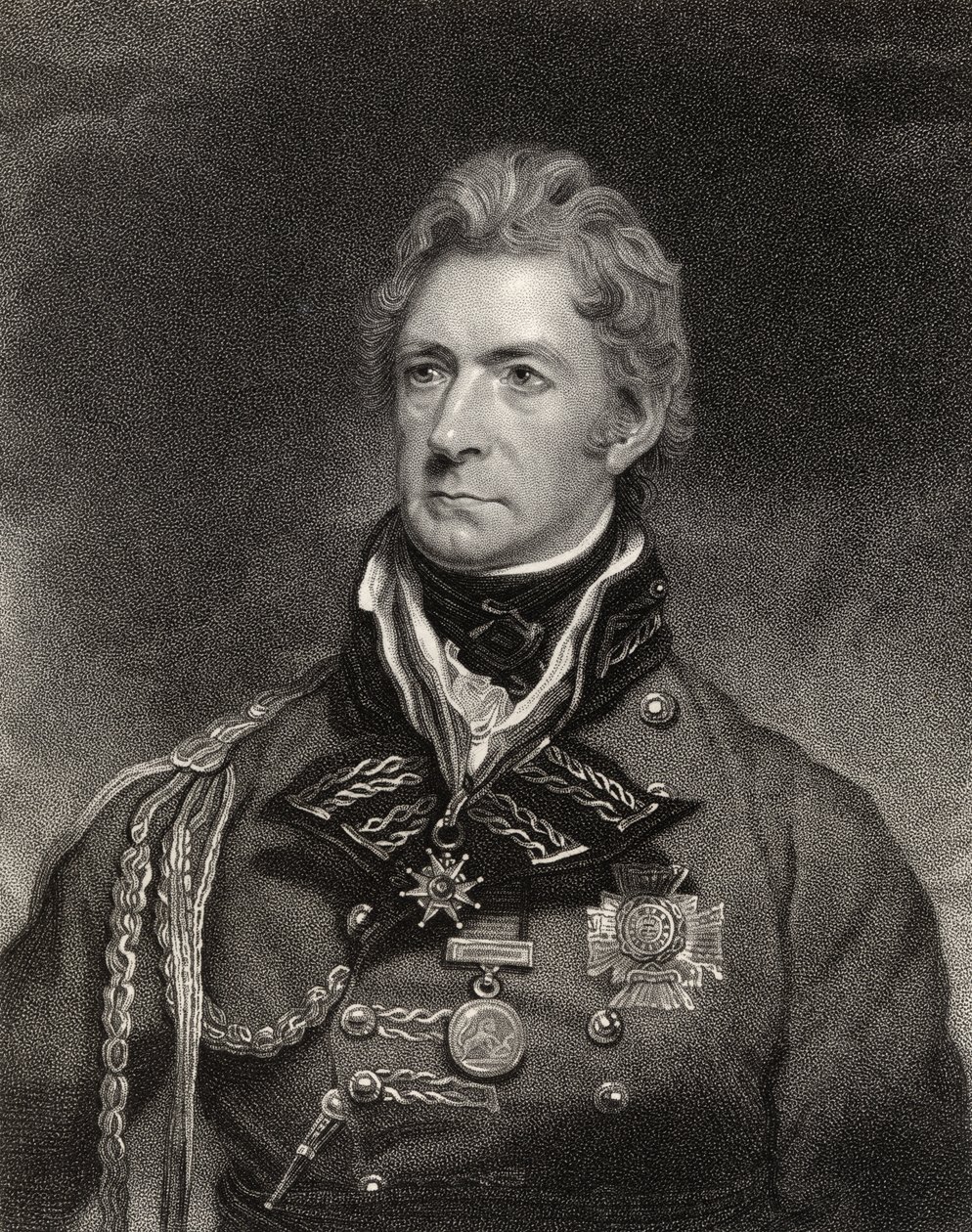 Sir Thomas Munro, 1º Baronete, gravado por Henry Hoppner Meyer (c.1782-1847), de &39;National Portrait Gallery, volume II&39;, publicado c.1835 de Martin Archer Shee