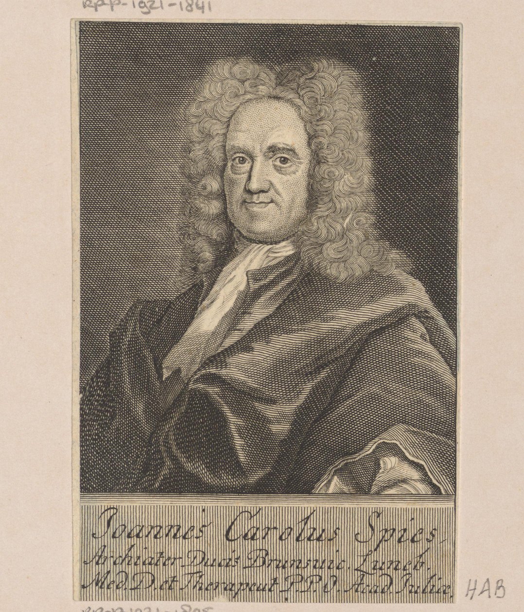 Retrato de Johann Carl Spies de Martin Bernigeroth