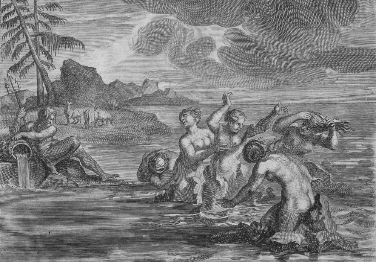 O Cerastae mudou para Bulls, e os Propoetides em Rocks, c1683. de Martin Bouche