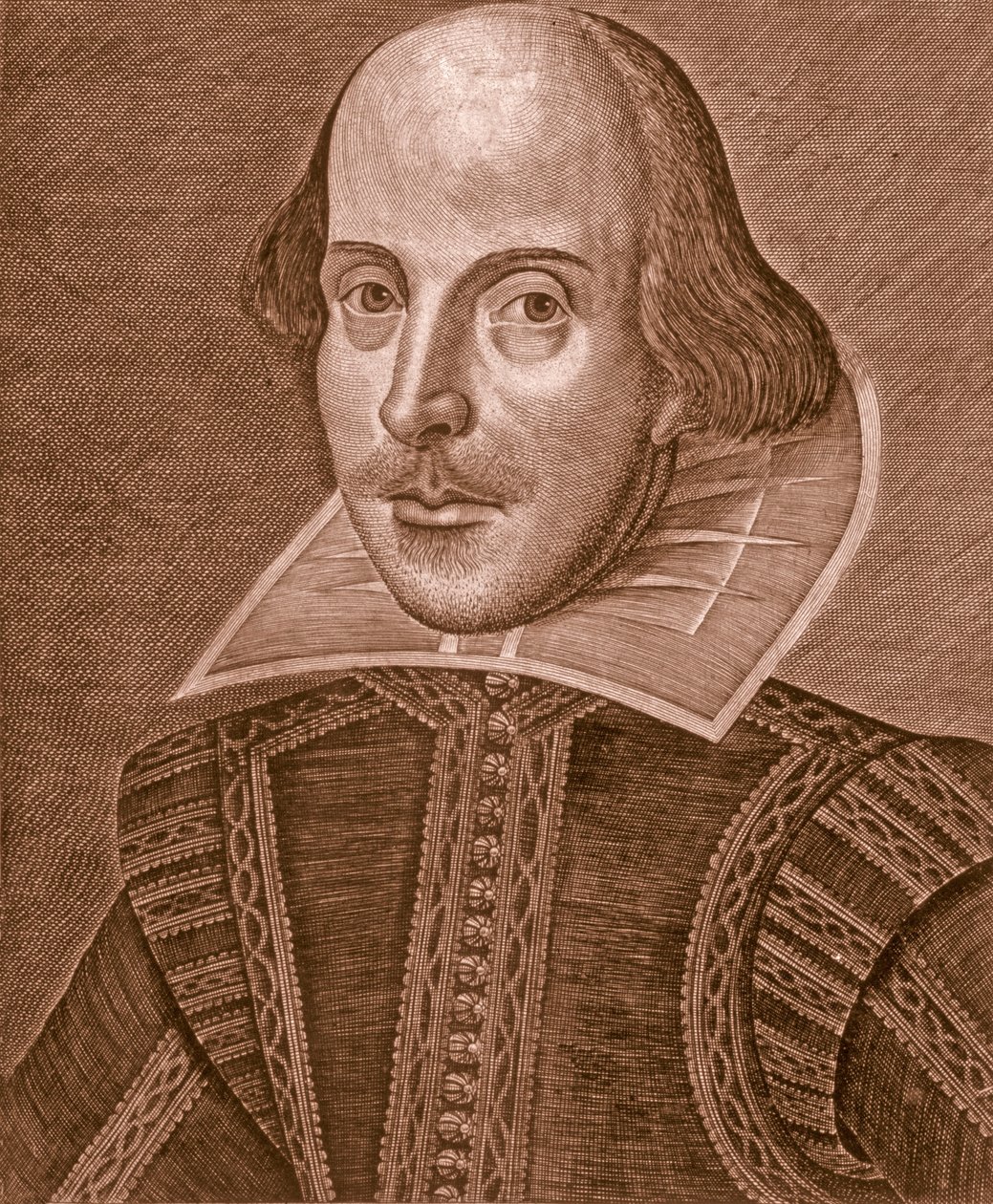 Retrato de Shakespeare, 1623. de Martin Droeshout