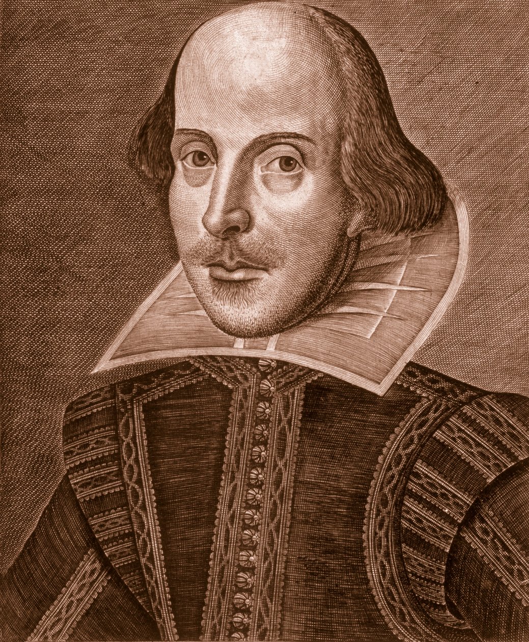 Retrato de Shakespeare, 1623. de Martin Droeshout