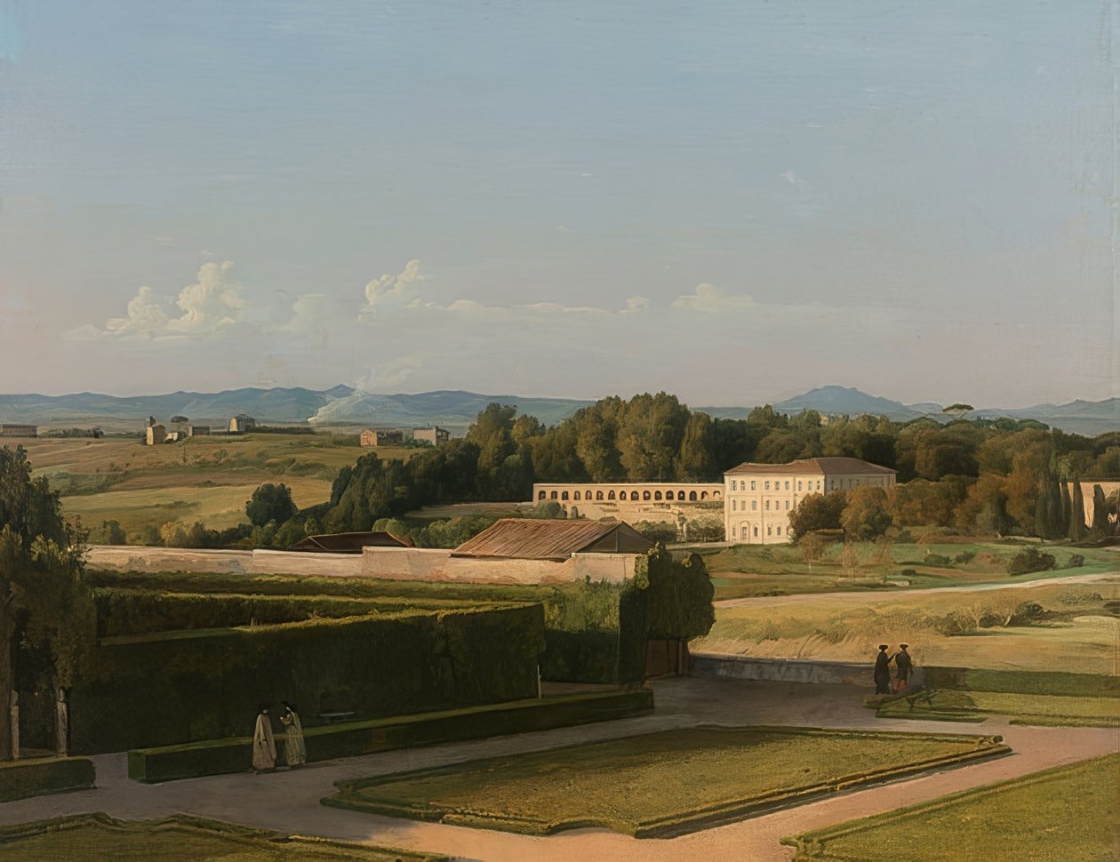 Vista para os jardins da Villa Medici. 1811-16 de Martin Drölling