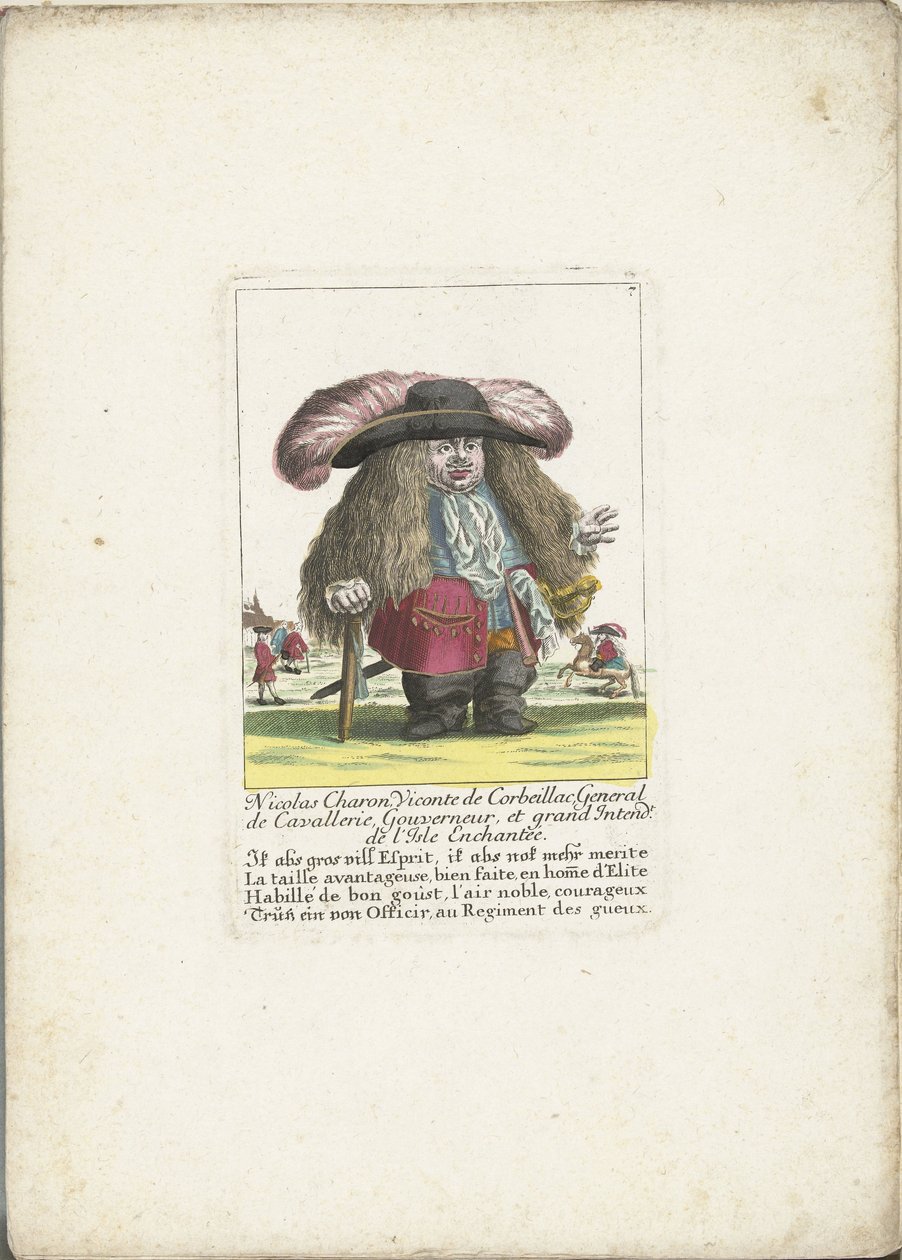 O anão Nicolas Charon como general da cavalaria, ca. 1710 Nicolas Charon, Viconte de Corbeillac, General de Cavalaria, Governador e Grand Intendt. de l