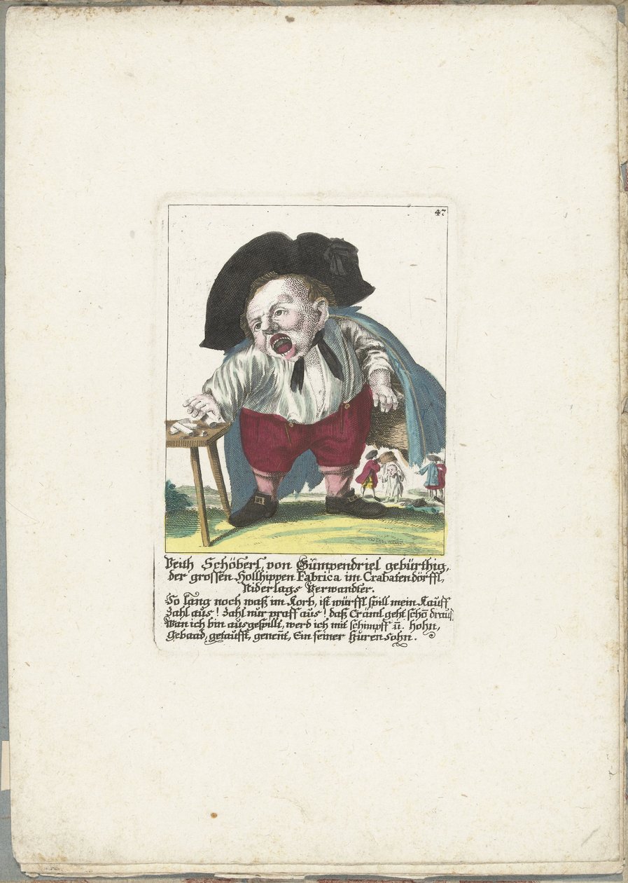 O dwerg Veith Schöberl von Gümpendriel, cerca de 1710 Veith Schöberl von Gümpendriel nascido, o grande Hollhippen Fabrica em Crabatendörffl, parente de Niderlag (título no objeto) Il Callotto resurcitato ou Armário Pequeno Recém Mobilado (série ti de Martin Engelbrecht (attributed to)