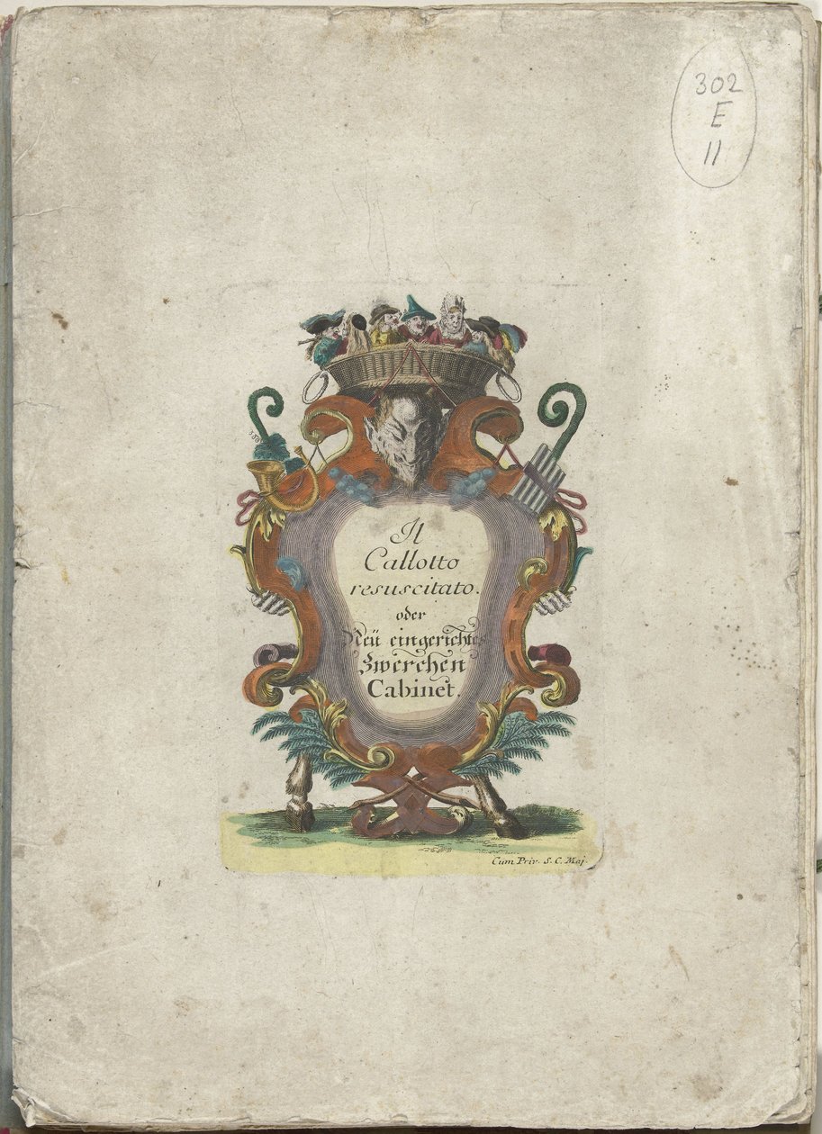 Impressão do título da série: Il Callotto resurcitato ou Gabinete midi recém mobiliado, cerca de 1710 Il Callotto resurcitato ou Armário Pequeno Recém Mobilado (título da série) de Martin Engelbrecht (attributed to)