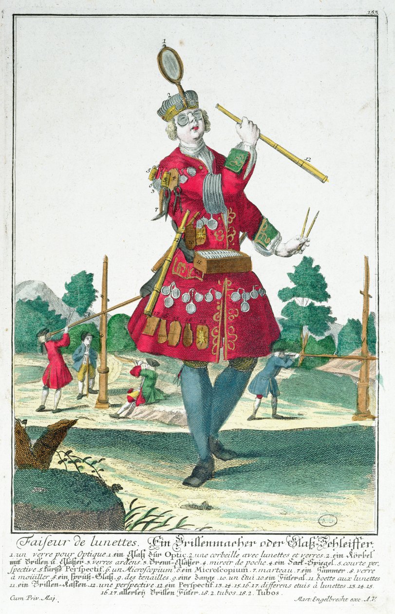 O fabricante de óculos, Augsburg 1735 de Martin Engelbrecht