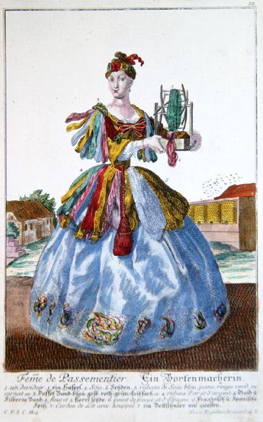 The Wife of a Soft Furnisher, c.1735 (gravação a cores) de Martin Engelbrecht