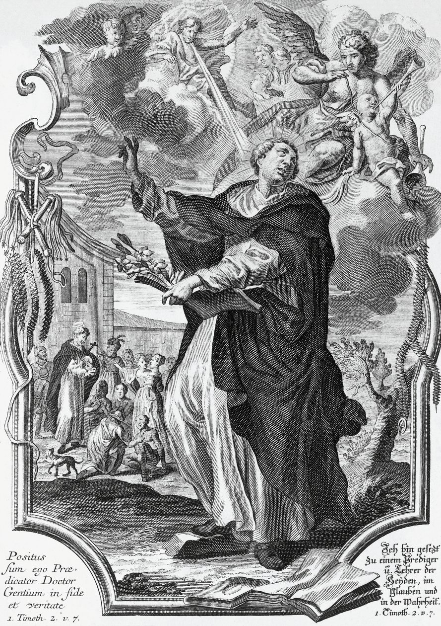 Vincent Ferrer (1350-1419), dominicano espanhol, gravura de Martin Engelbrecht (1684-1756) de Martin Engelbrecht