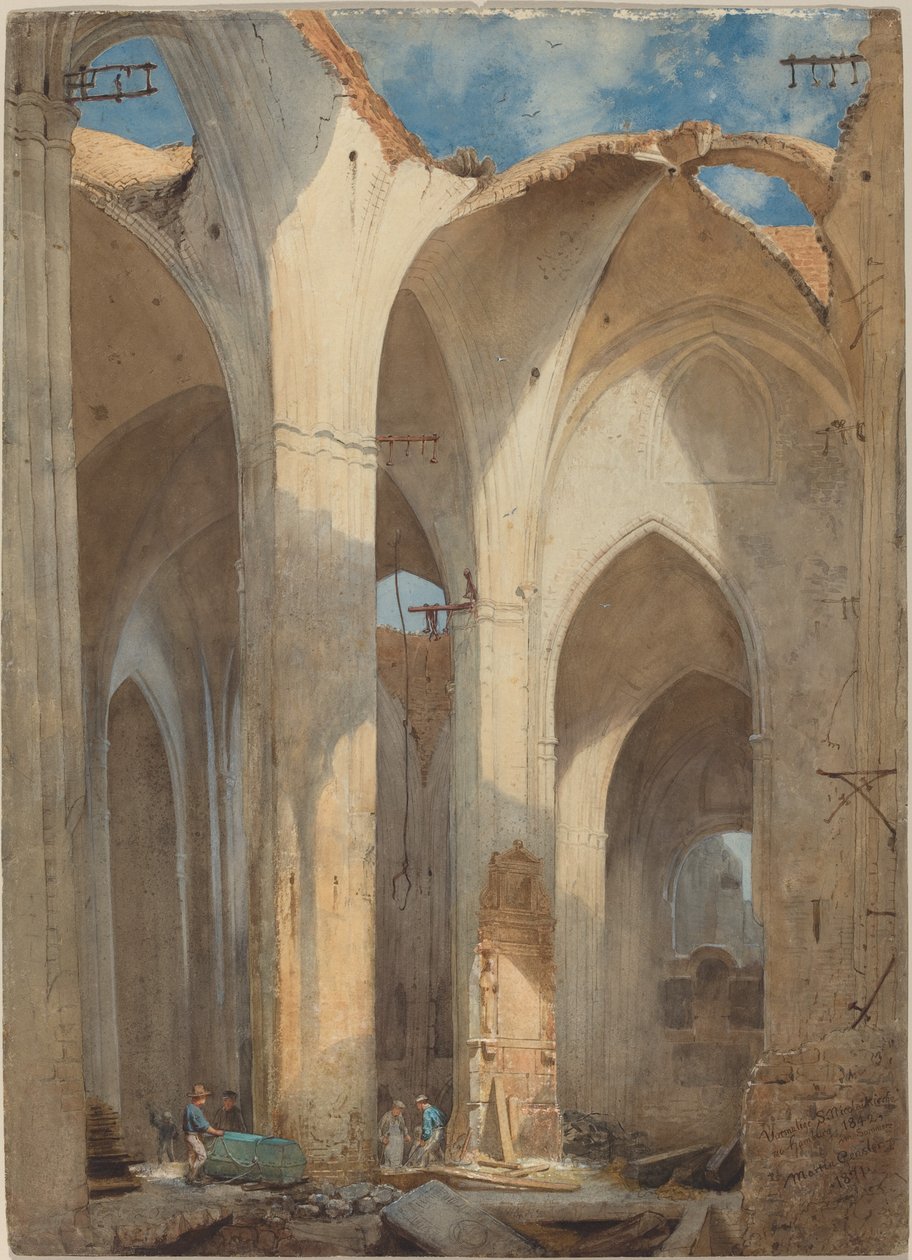As ruínas da Igreja de São Nicolau em Hamburgo de Martin Gensler