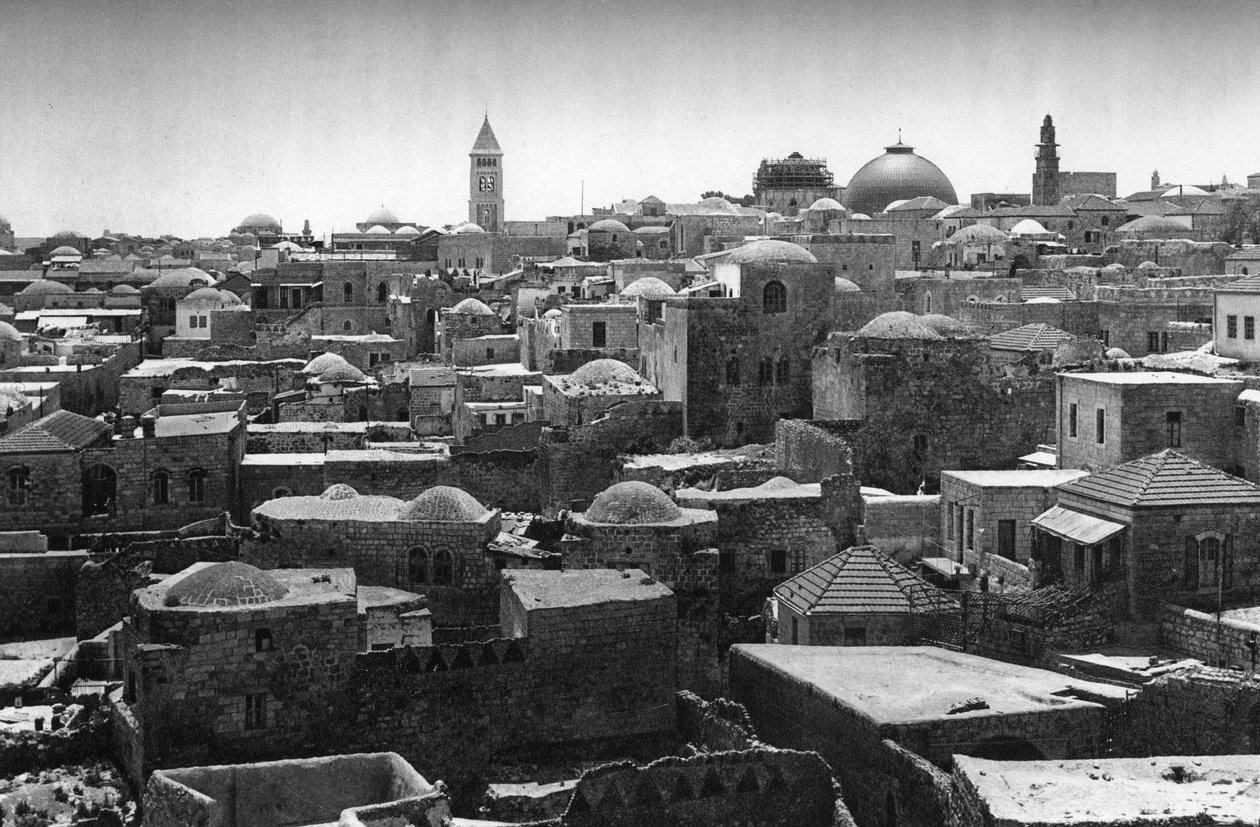 Jerusalém e cúpula da Igreja do Santo Sepulcro, 1937 de Martin Hurlimann