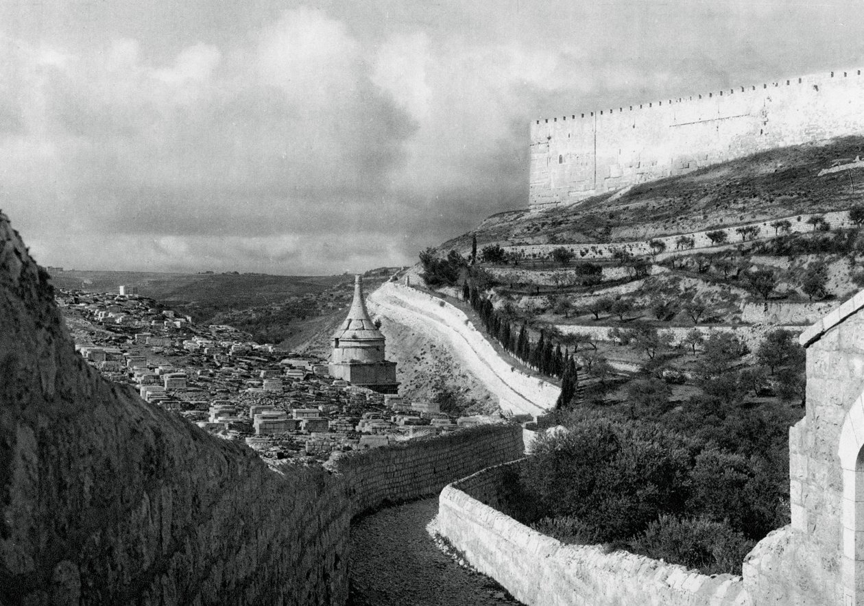 Cemitérios judeus perto do Muro de Jerusalém, 1937 de Martin Hurlimann