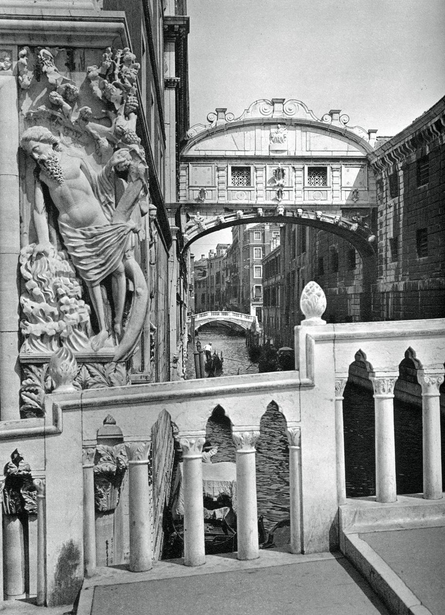 A Ponte dos Suspiros e Palácio dos Doges, Veneza, 1937 de Martin Hurlimann