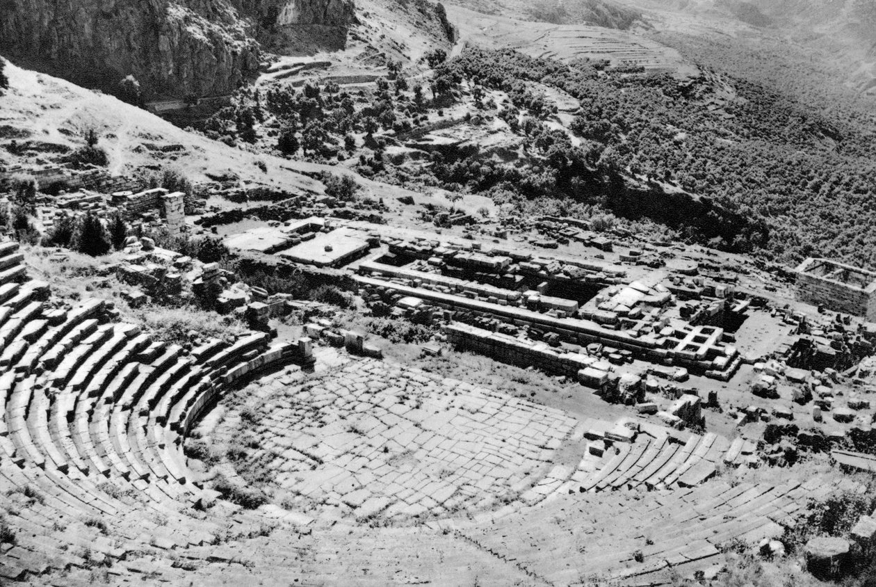 Teatro e templo de Apollon, Delfos, Grécia, 1937 de Martin Hurlimann