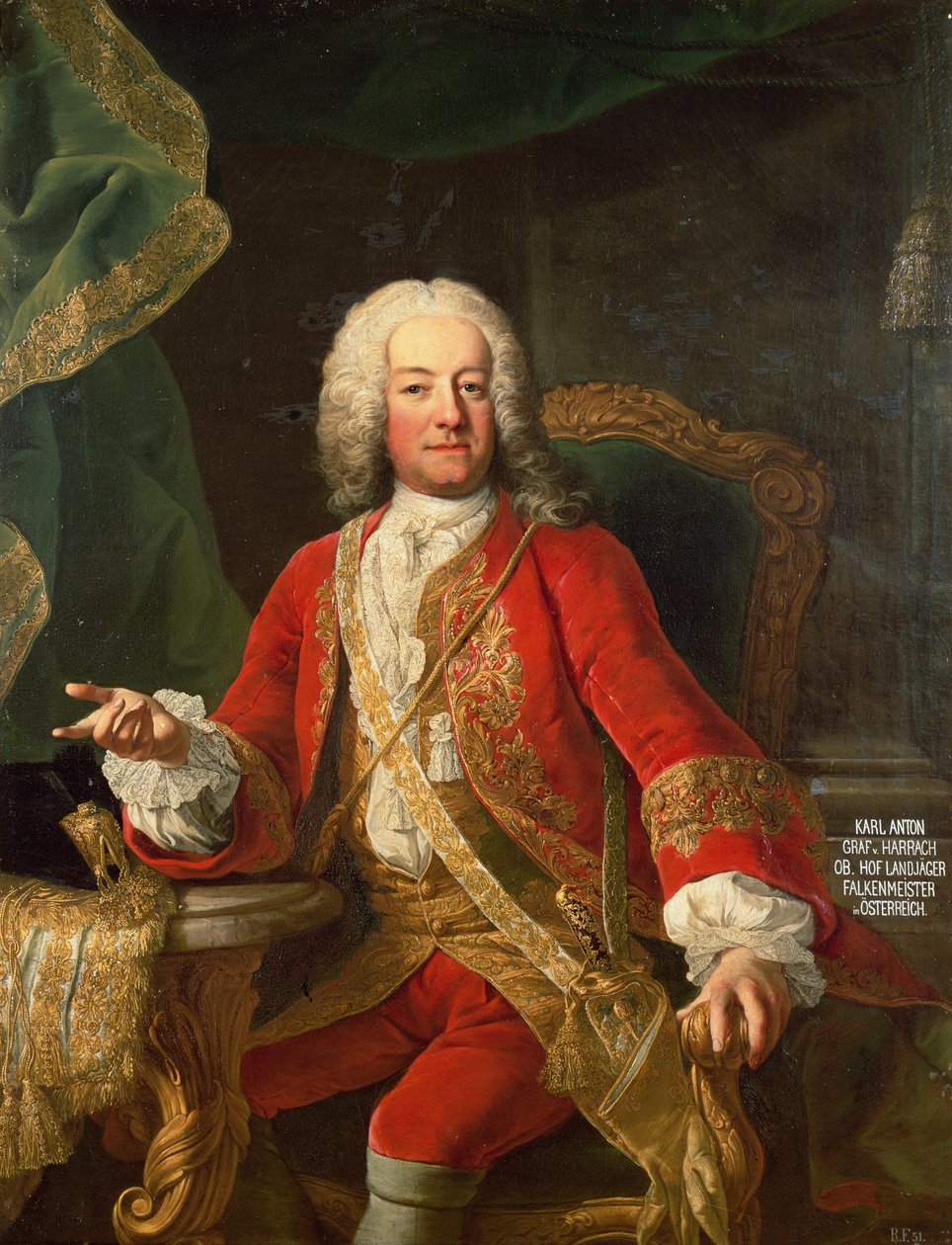 Conde Carl Anton von Harrach, Mestre Falconer e Lorde Tenente da Áustria de Martin II Mytens or Meytens