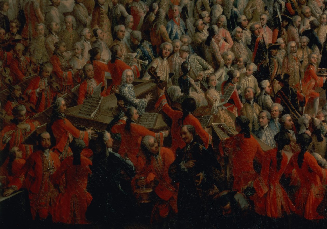 Banquete da corte na Grande Antecâmara do Palácio de Hofburg, Viena (detalhe de 66716) de Martin II Mytens or Meytens